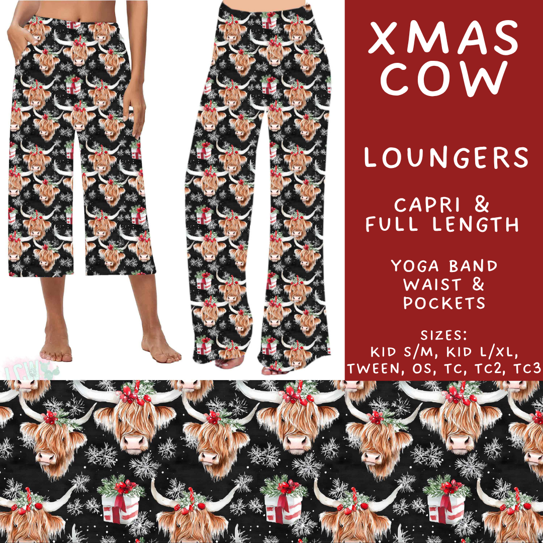 Batch #574 - HalloThanksMas - Closes 8/24 - ETA mid/late October - Xmas Cow Capri and Full Length Loungers