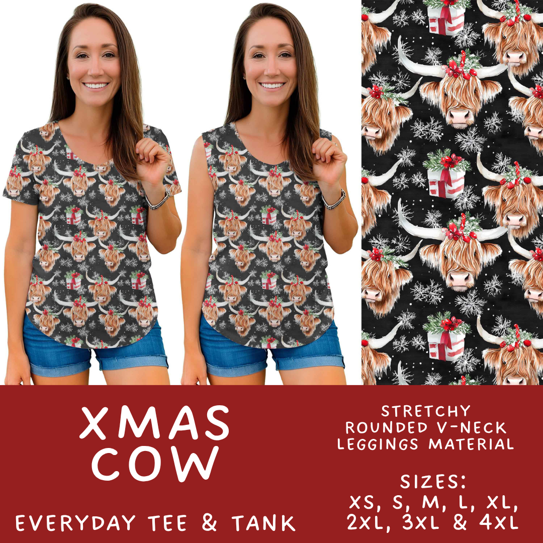Batch #574 - HalloThanksMas - Closes 8/24 - ETA mid/late October - Xmas Cow Everyday Tank & Tee