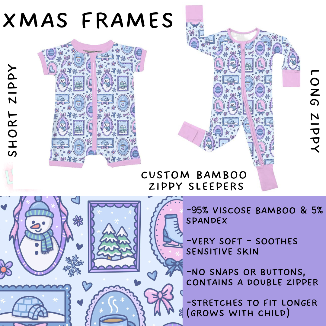 Ready to Ship - Xmas Frames Long Zippy Sleeper - 2T, 3T & 4T