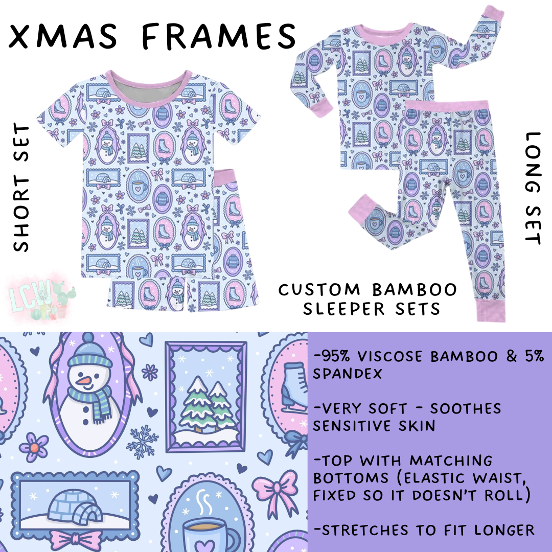 Ready to Ship - Xmas Frames Bamboo Long Sleeper Set - 3T & 4T