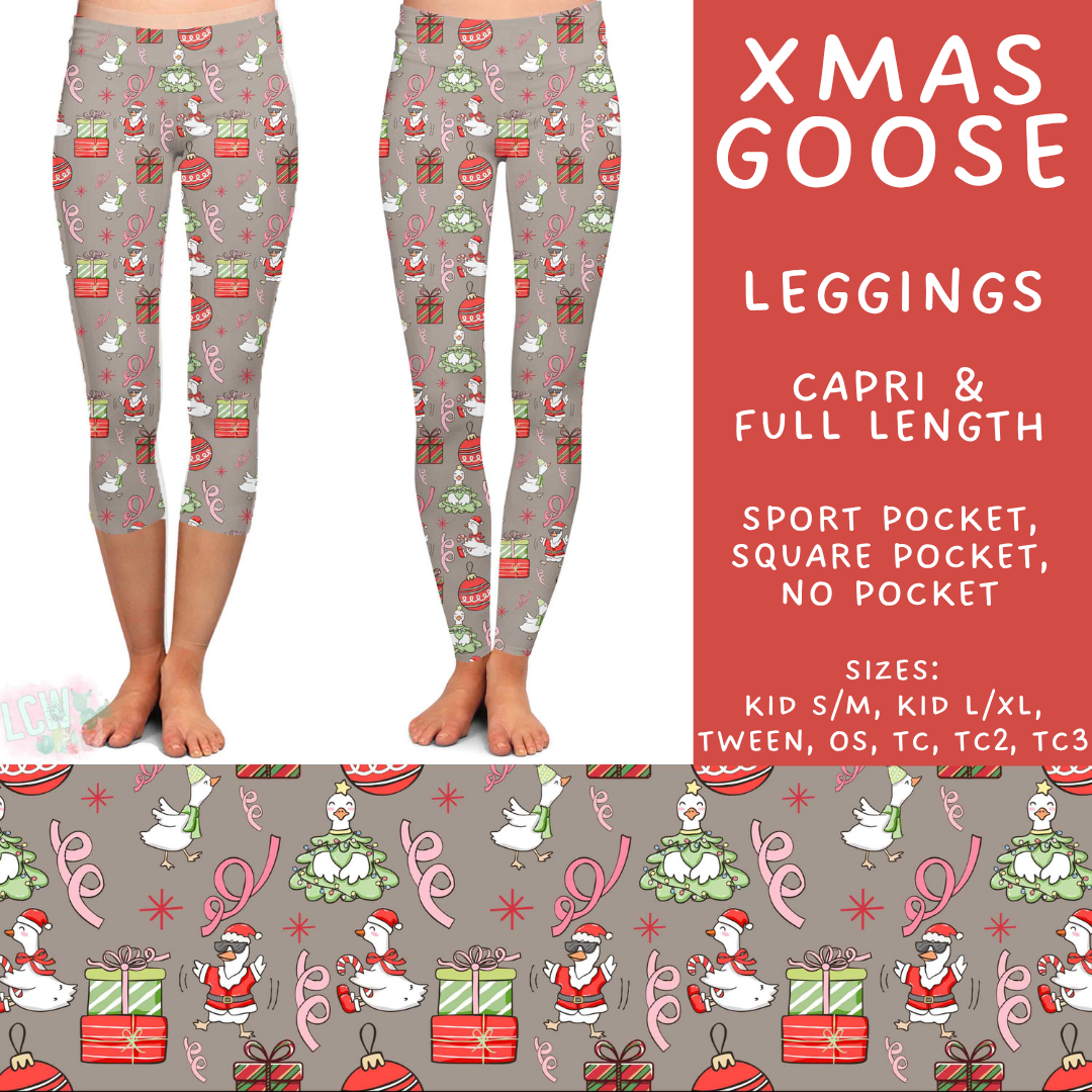 Batch #595 - Christmas Spirit 2 - Closes 10/7 - ETA early Dec - Xmas Goose Full and Capri Length Leggings