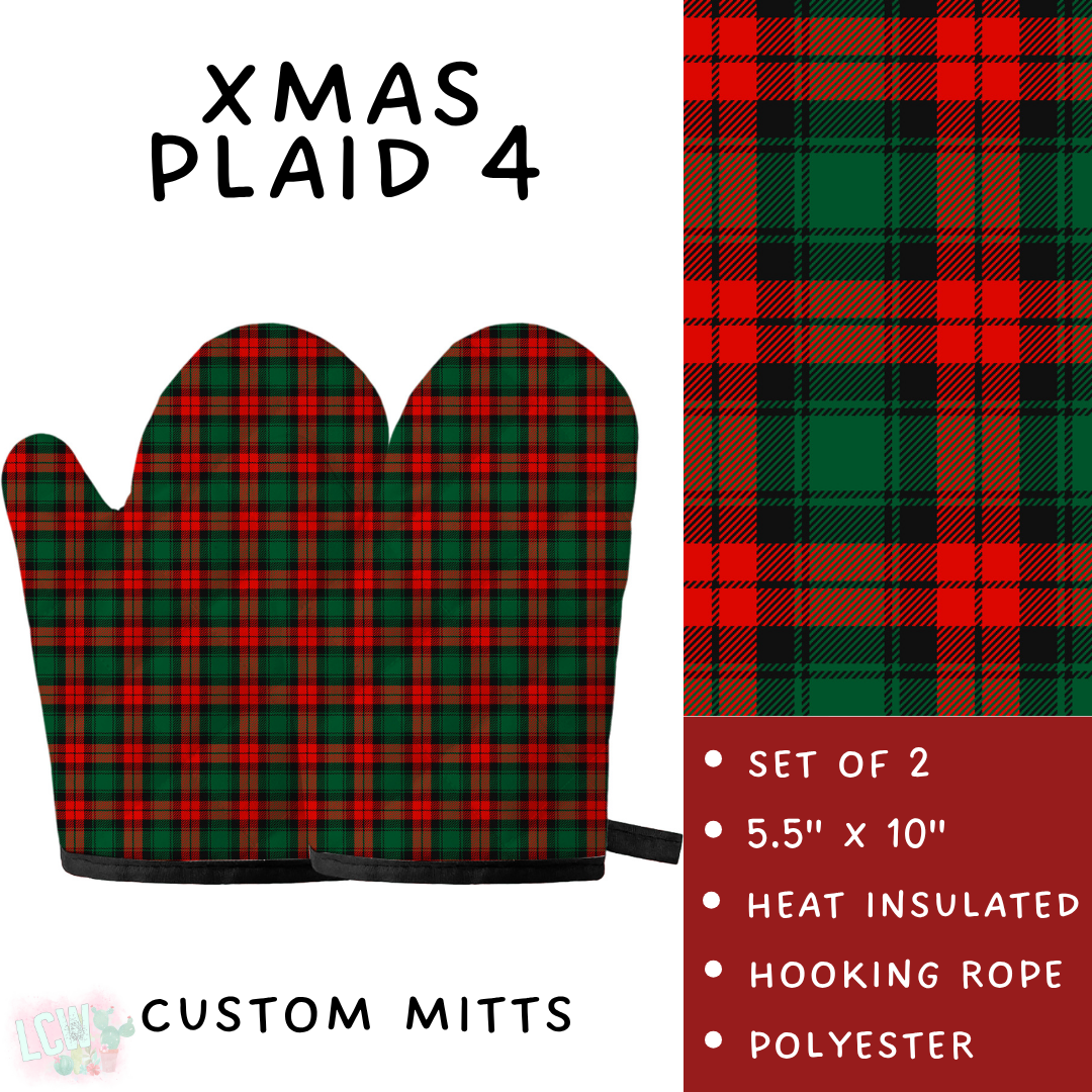 Batch #591 - Baking Spirits Bright 3 - Closes 9/28 - ETA mid/late Nov - Xmas Plaid 4 Oven Mitts