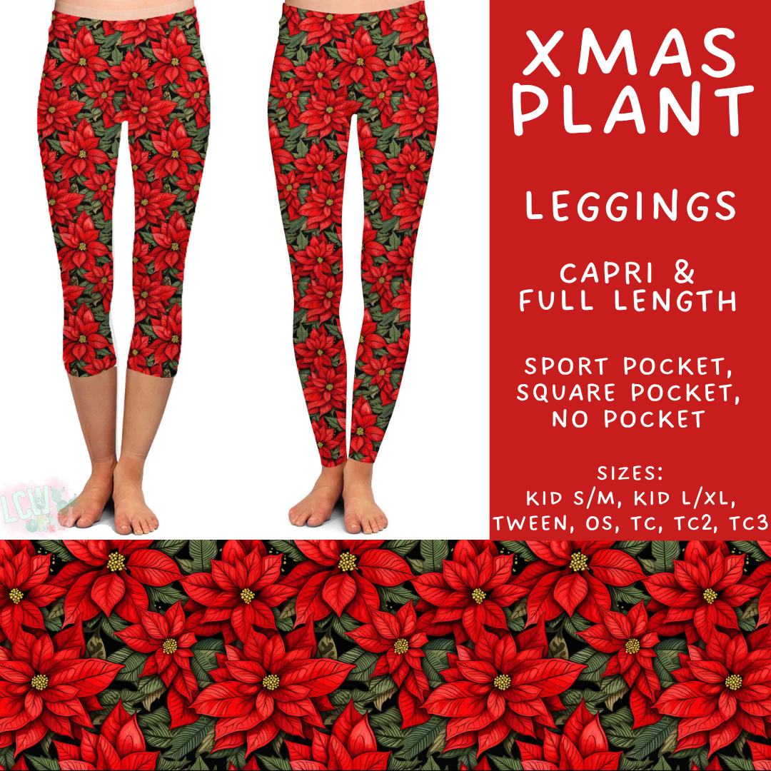 Batch #595 - Christmas Spirit 2 - Closes 10/7 - ETA early Dec - Xmas Plant Full and Capri Length Leggings