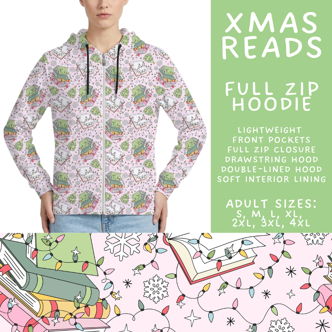 Batch #565 - Christmas in July 2 - Closes 8/5 - ETA early October - Xmas Reads Full Zip Hoodie