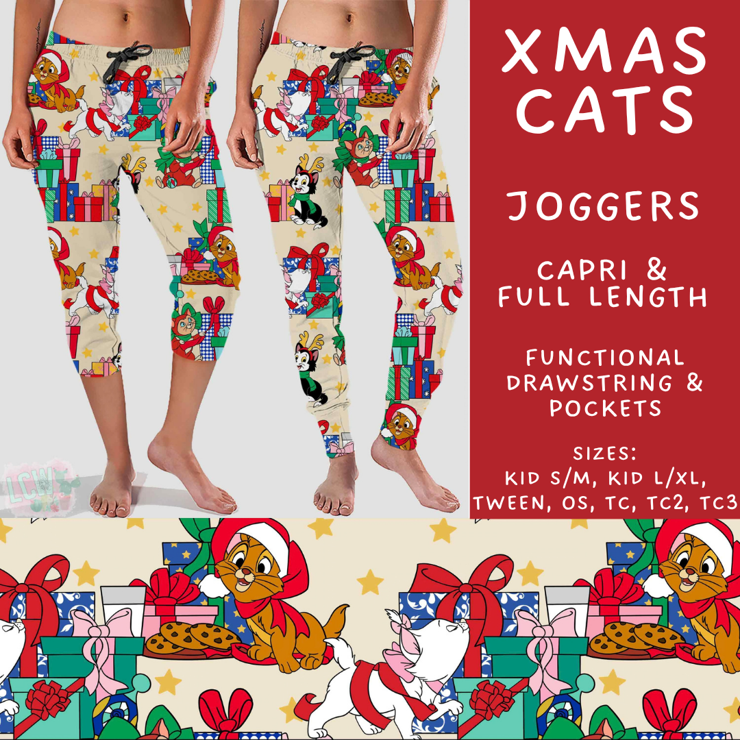 Batch #598 - Magical Character Christmas 2 - Closes 10/14 - ETA early Dec - Xmas Cats Full and Capri Length Joggers