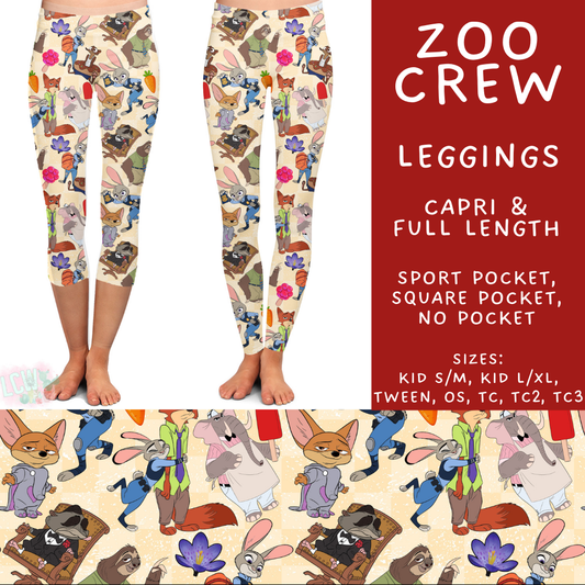 Batch #506 - Cool Characters 13 - Closes 3/20 - ETA late May - Zoo Crew Full and Capri Length Leggings