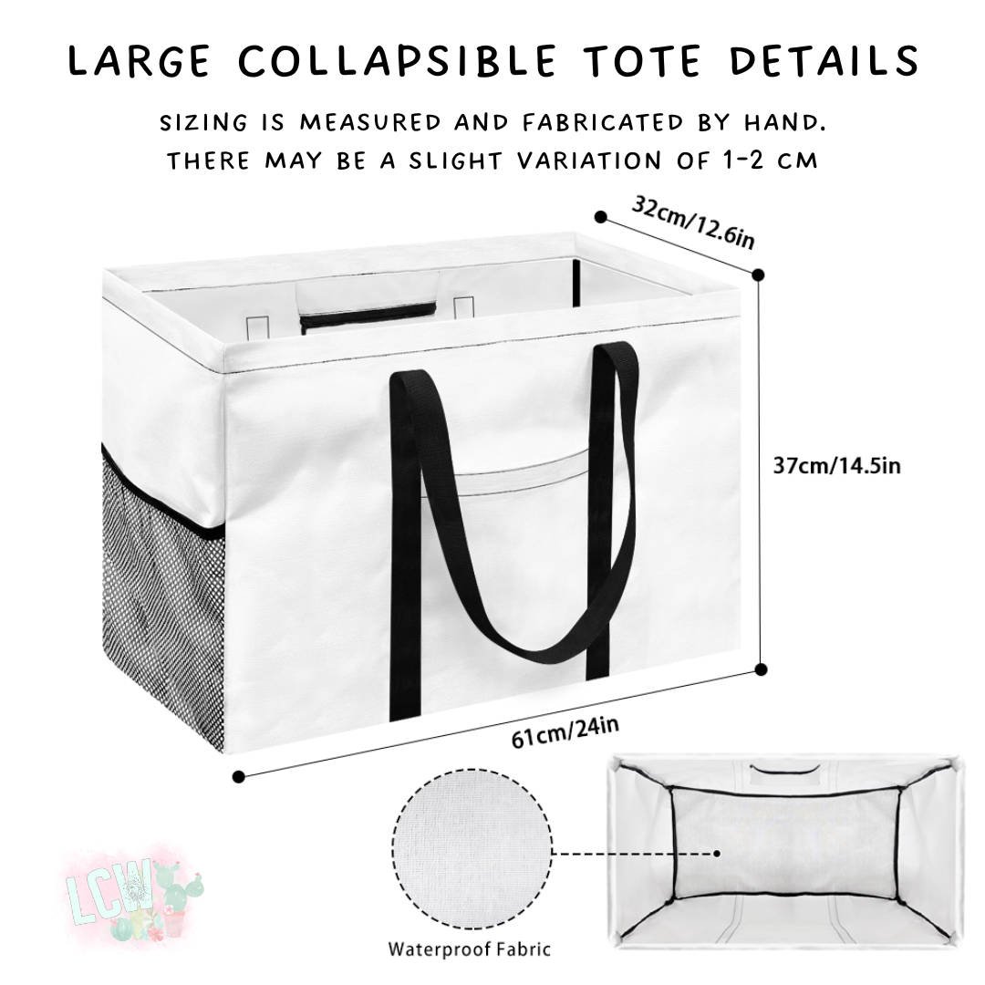 Ready To Ship - Cincinnati Bow Collapsible Tote - Medium and Large