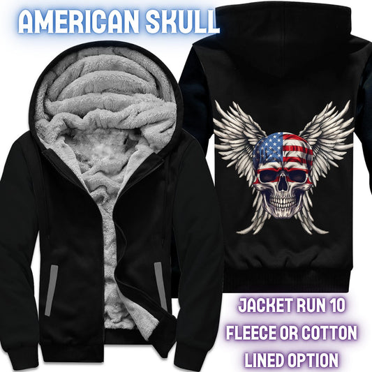 JACKET RUN 14-AMERICAN SKULL-FLEECE OR COTTON LINER-PREORDER CLOSING 12/16