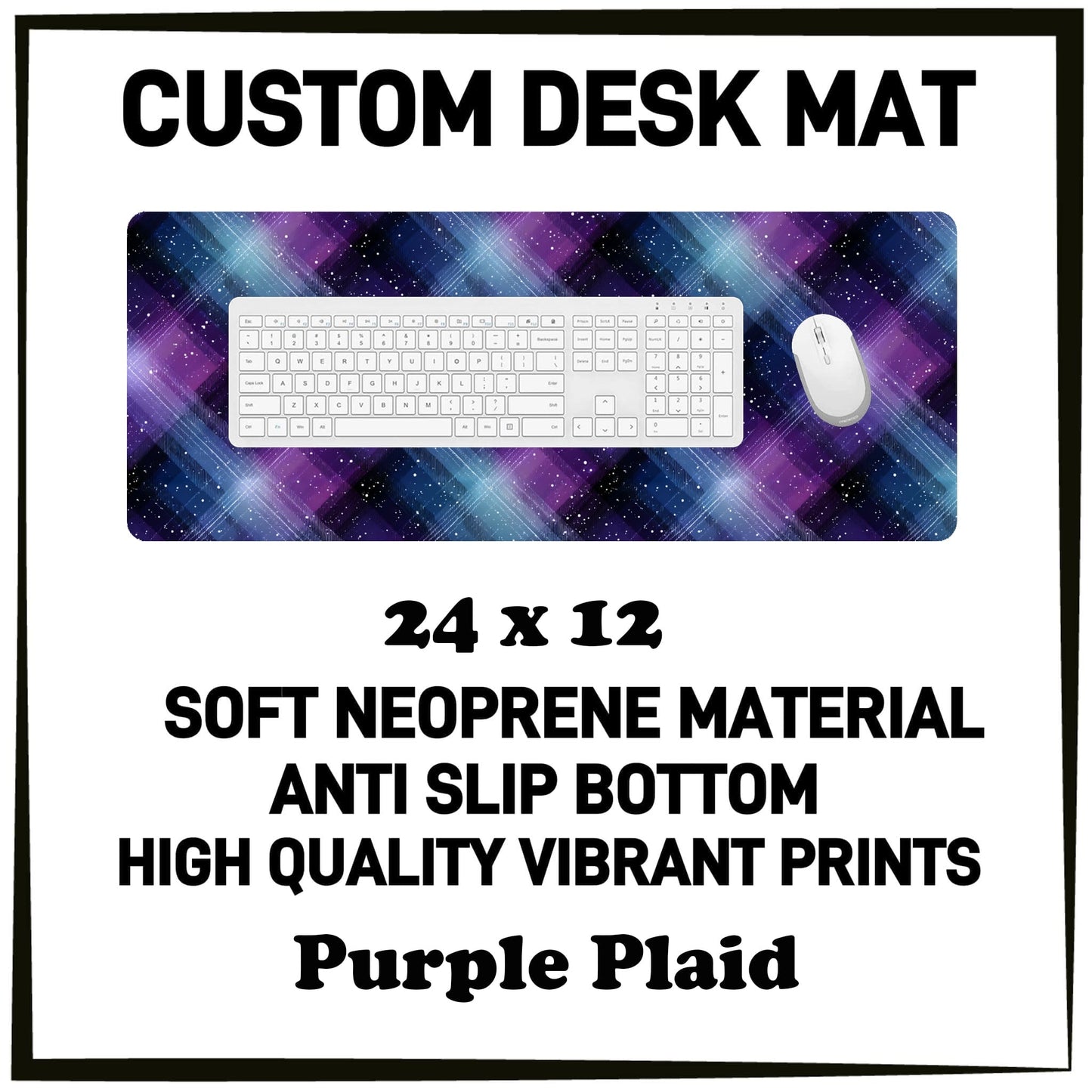 5DSK - Purple Plaid Desk Mat - Preorder Due 10/21 ETA: Mid-Dec