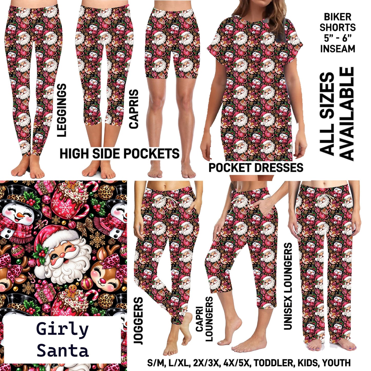 301BT - Girly Santa - Preorder Due 10/11 ETA: Early Dec
