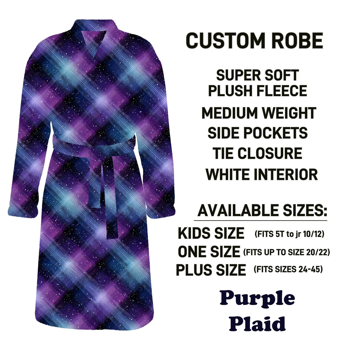 CU4R - Purple Plaid Robe - Preorder Due 10/14 ETA: Mid-Dec