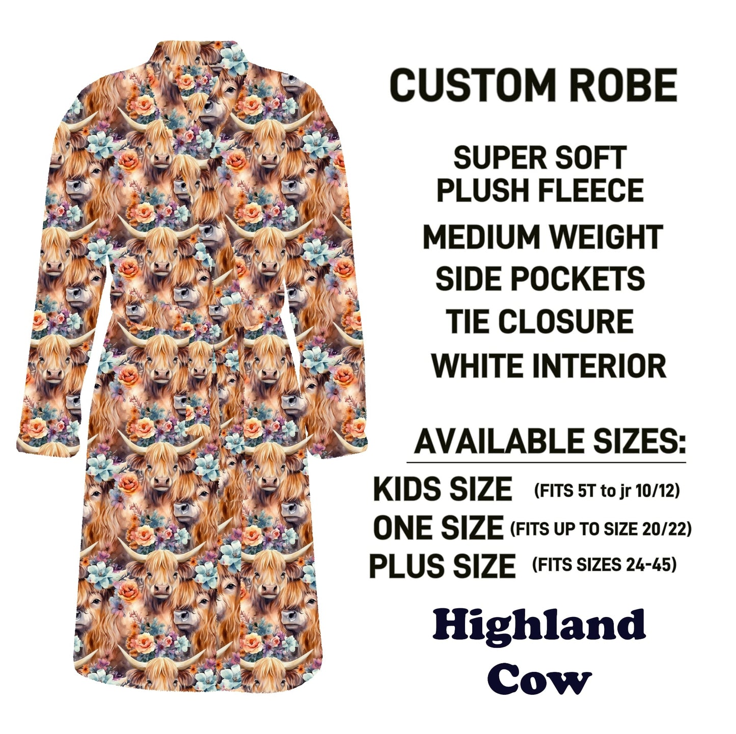 CU4R - Highland Cow Robe - Preorder Due 10/14 ETA: Mid-Dec