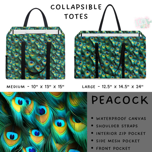 Batch #267 - Collapsible Totes - Closes 1/6 - ETA mid March - Peacock Collapsible Tote