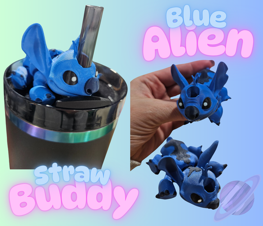 BLUE ALIEN STRAW BUDDY