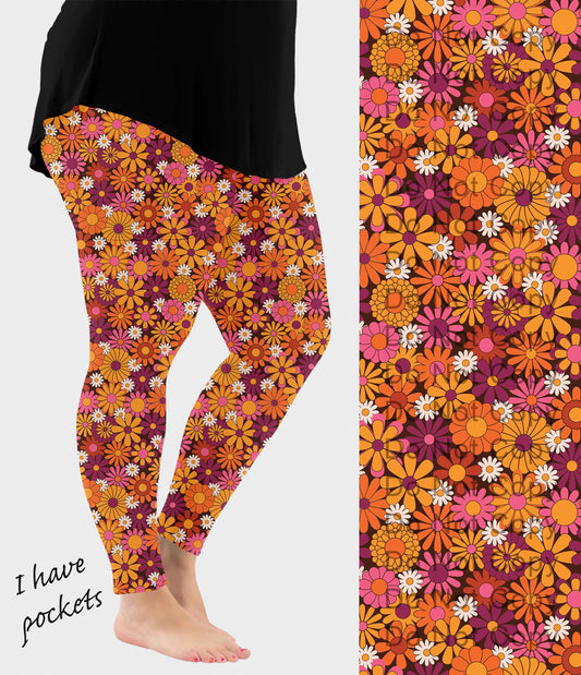 RTS - Bohemian Blooms Leggings w/ Pockets