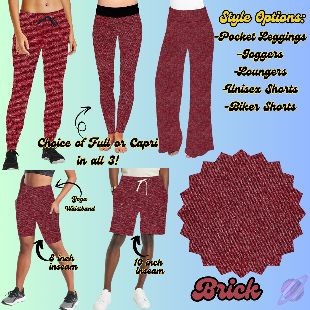 COLORFUL DENIM RERUN-BRICK-BOTTOMS 5 STYLES-PREORDER CLOSING  3/22