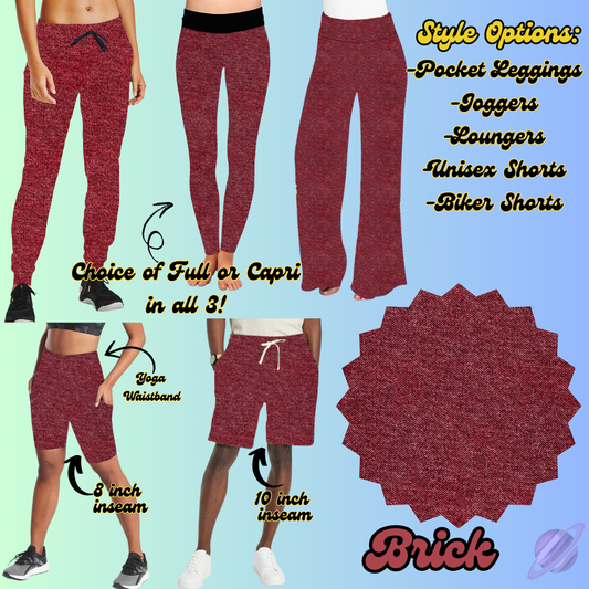 COLORFUL DENIM RERUN-BRICK-BOTTOMS 5 STYLES-PREORDER CLOSING 3/22