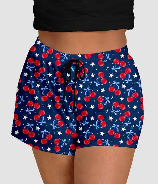 RTS - Cherry Bows Jogger Shorts