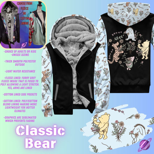 JACKET RUN 14-CLASSIC BEAR-FLEECE OR COTTON LINER-PREORDER CLOSING 12/16