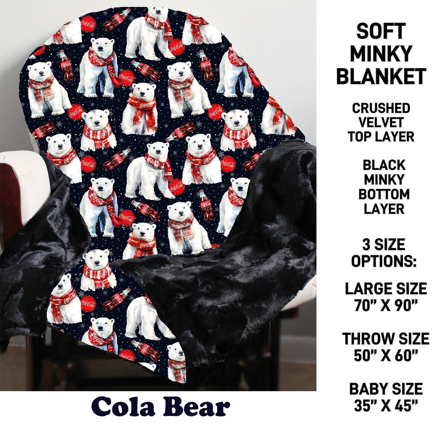 MN8K - Cola Bear Minky Blanket - Preorder Due 10/18 ETA: Early Dec
