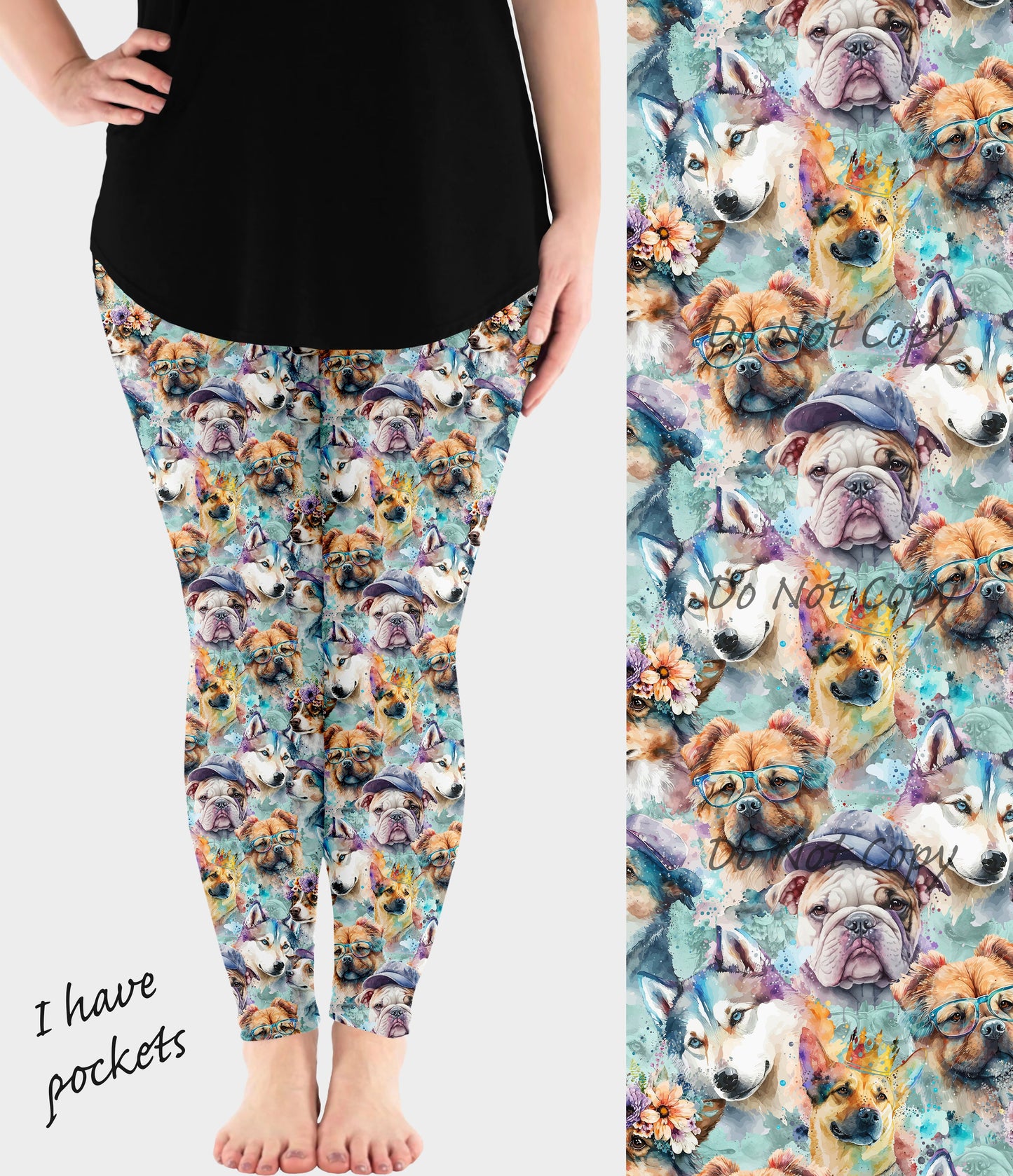 RTS - Cool Dogs Leggings w/ Pockets