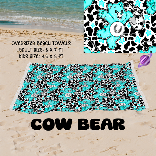 Cow Bear-OVERSIZED BEACH TOWEL 6-PREORDER CLOSING 3/20