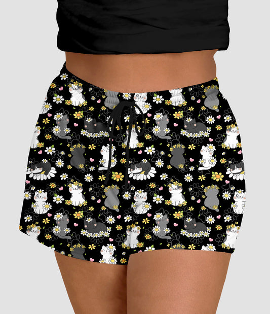 RTS - Daisy Cats Jogger Shorts