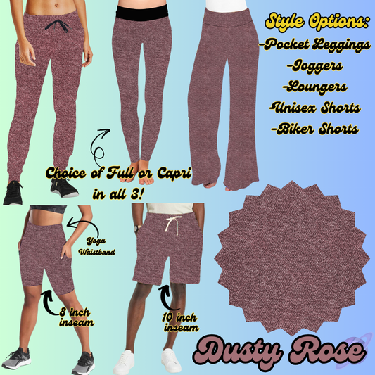 COLORFUL DENIM RERUN-DUSTY ROSE-BOTTOMS 5 STYLES-PREORDER CLOSING 3/22