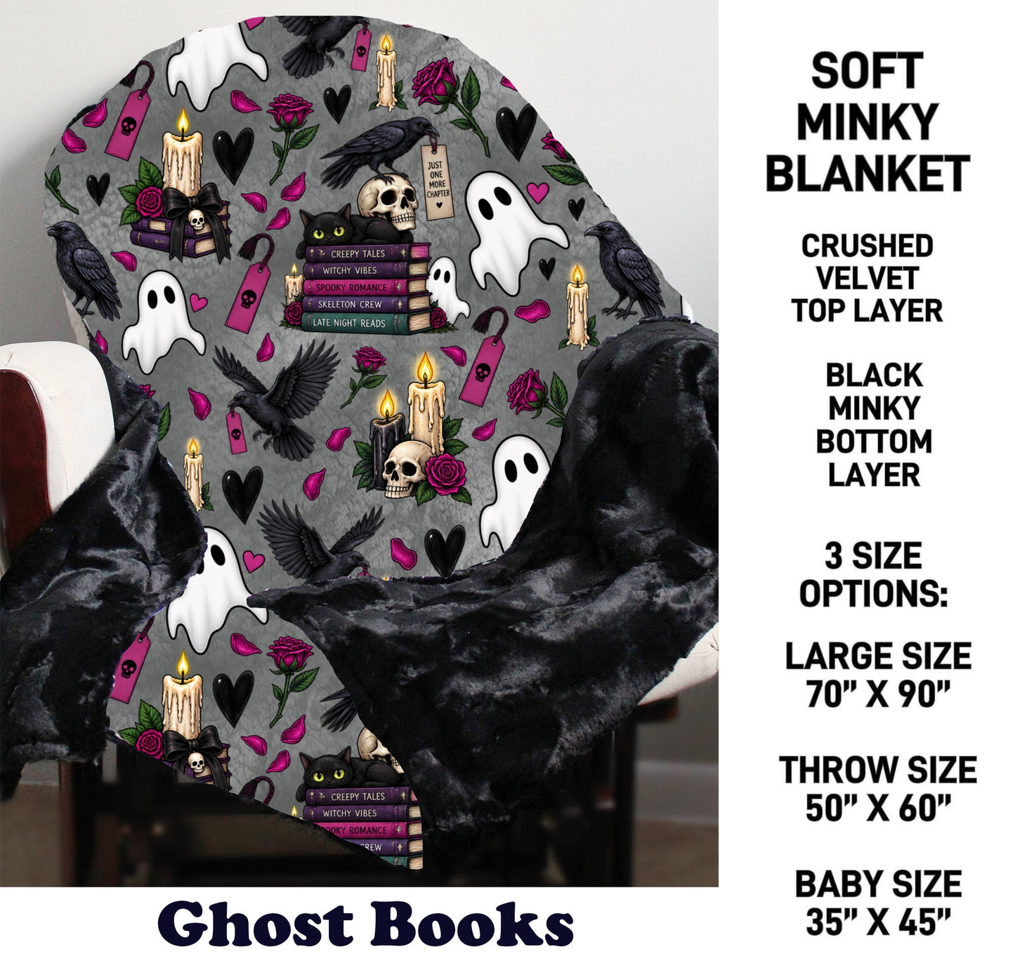 MN8K - Ghost Books Minky Blanket - Preorder Due 10/18 ETA: Early Dec