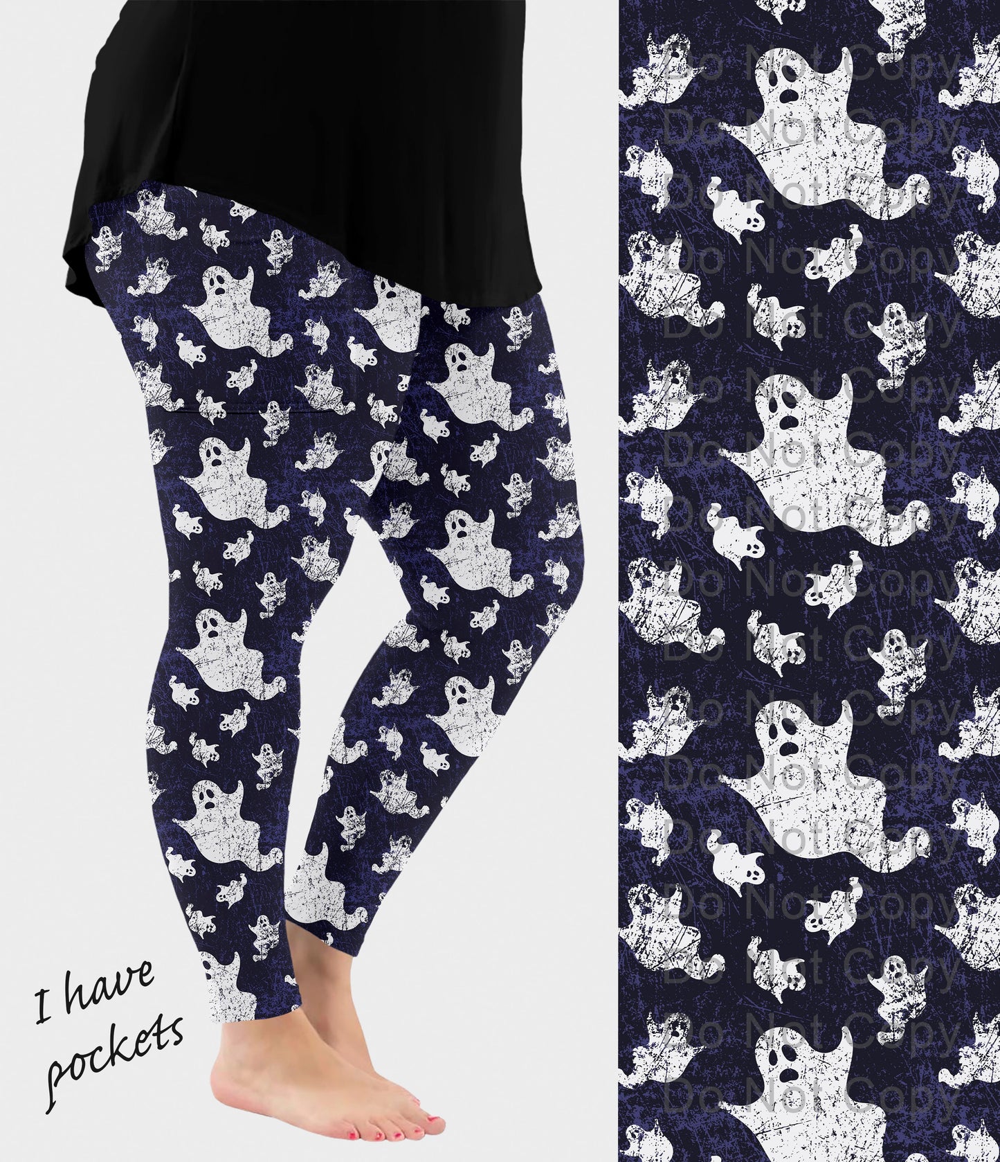 RTS - Ghostly Grunge Leggings w/ Pockets