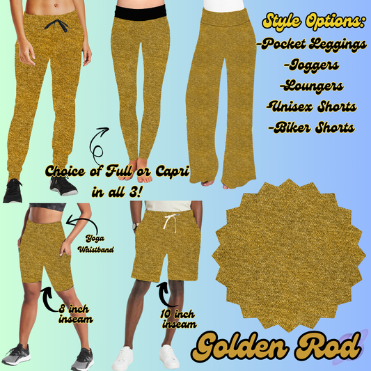COLORFUL DENIM RERUN-GOLDEN ROD-BOTTOMS 5 STYLES-PREORDER CLOSING  3/22