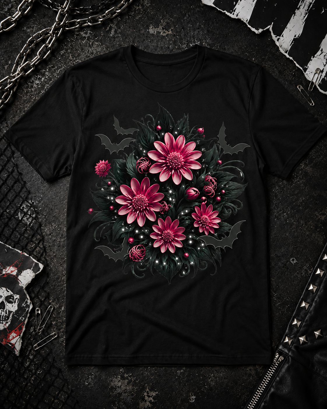KEEP IT WEIRD-BAT FLORAL TEE