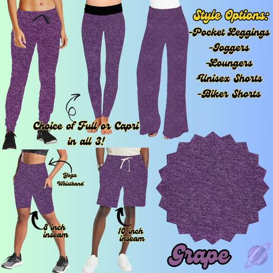 COLORFUL DENIM RERUN-GRAPE-BOTTOMS 5 STYLES-PREORDER CLOSING 3/22