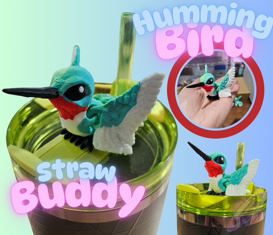 HUMMINGBIRD-3D PRINTED STRAW BUDDY