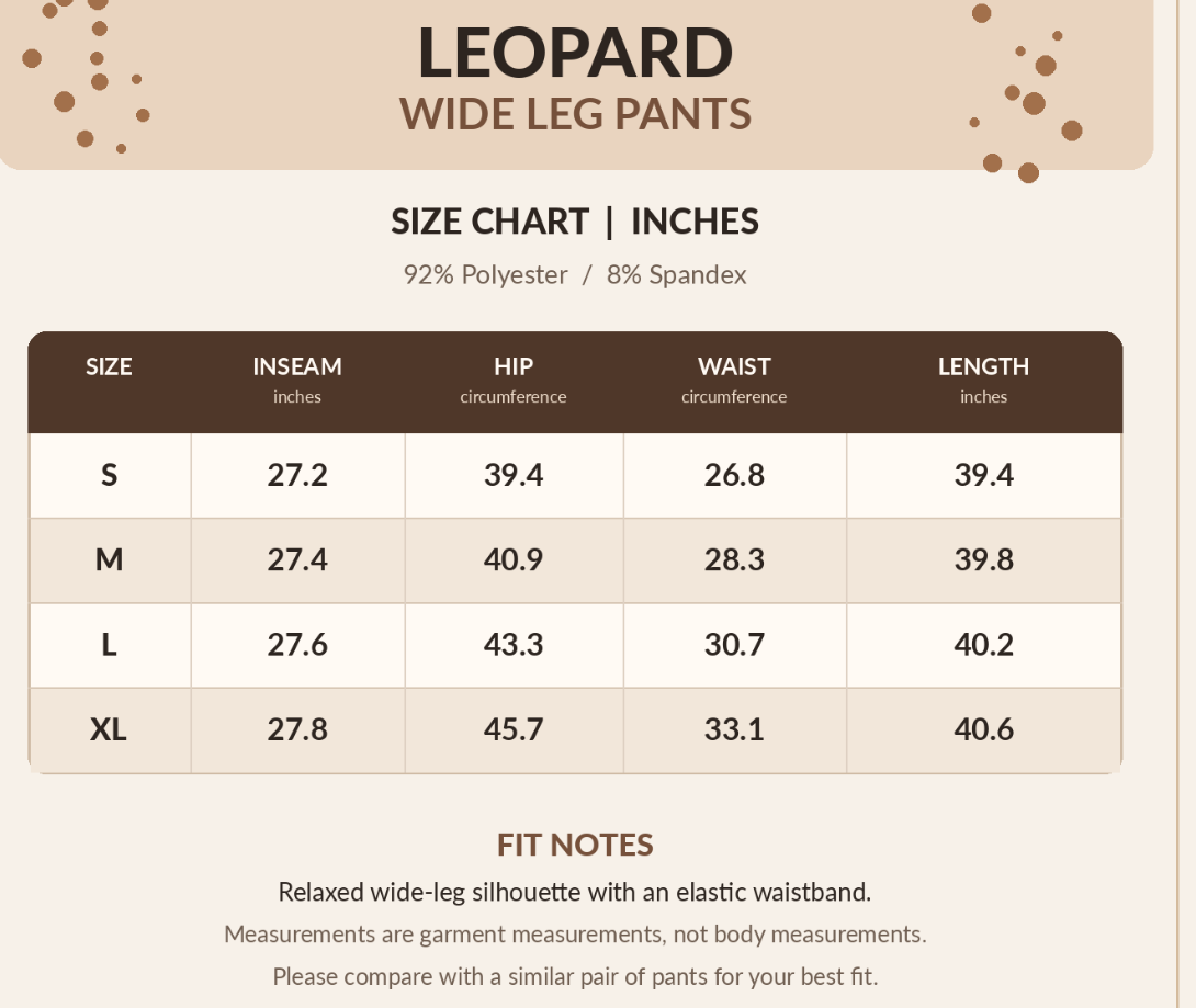 Leopard Print Wide Leg Pants – High-Waisted Stretch