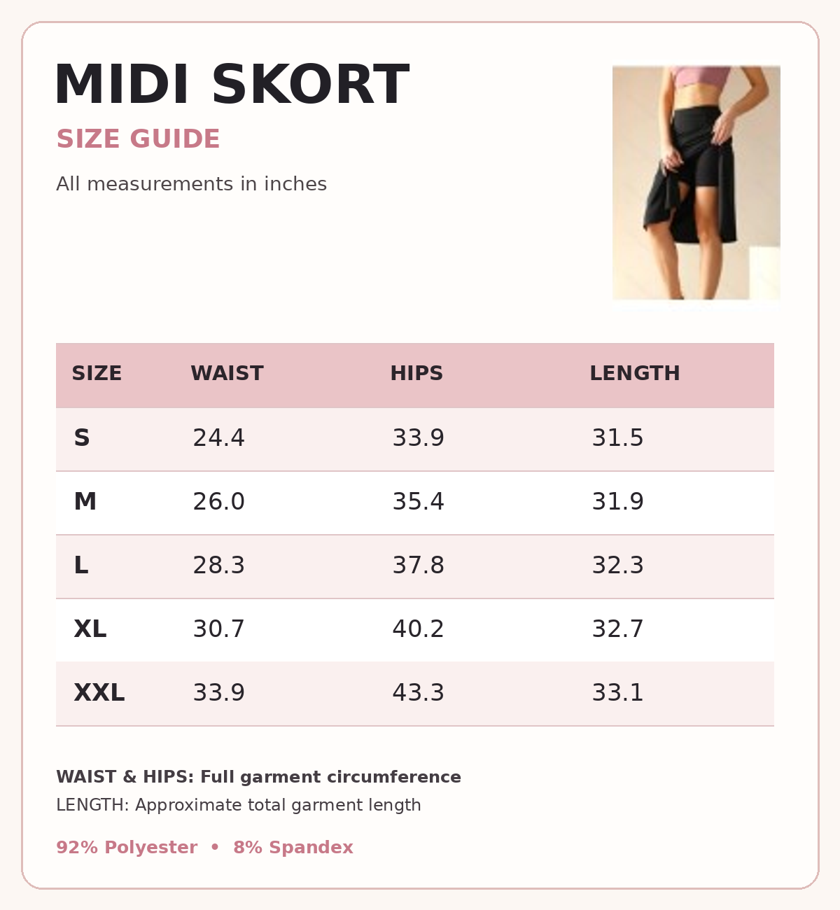 High-Waisted Midi Skort with Built-In Shorts
