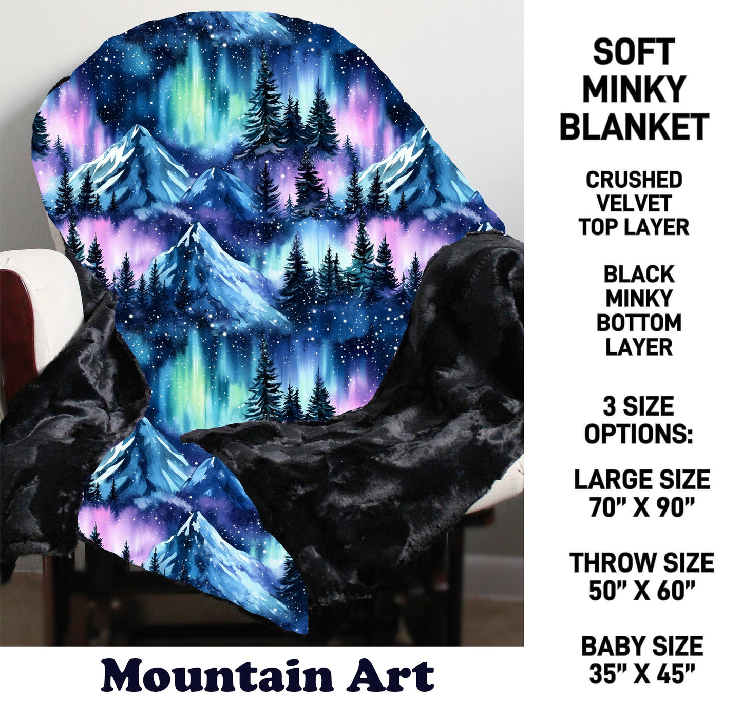 MN8K - Mountain Art Minky Blanket - Preorder Due 10/18 ETA: Early Dec