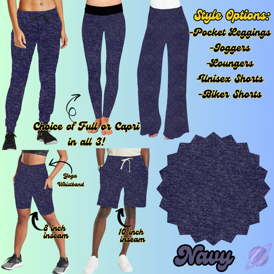 COLORFUL DENIM RERUN-NAVY-BOTTOMS 5 STYLES-PREORDER CLOSING 7/25