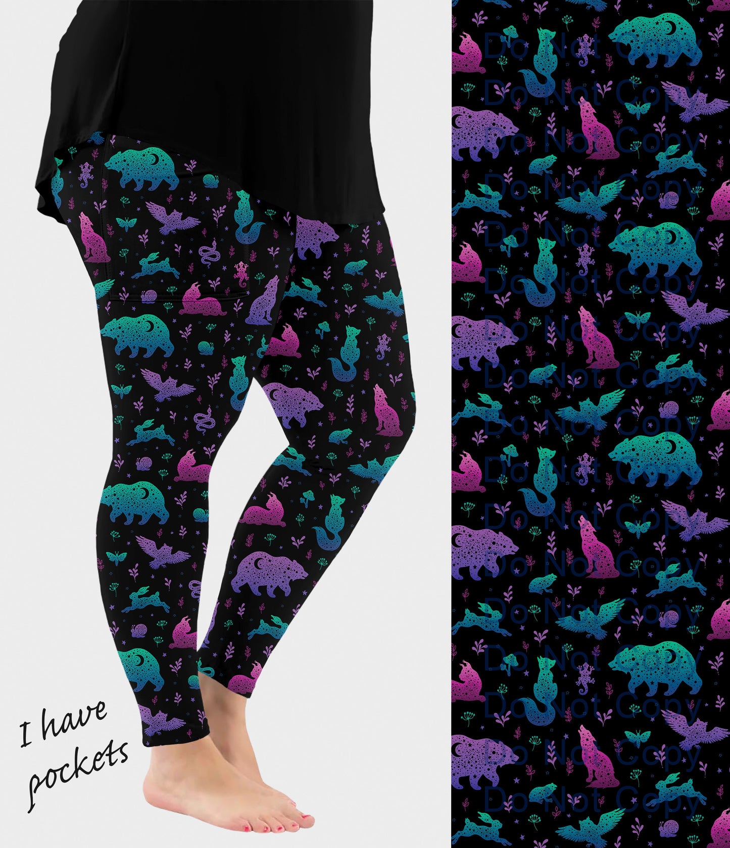 RTS - Ombre Wildlife Leggings with Pockets