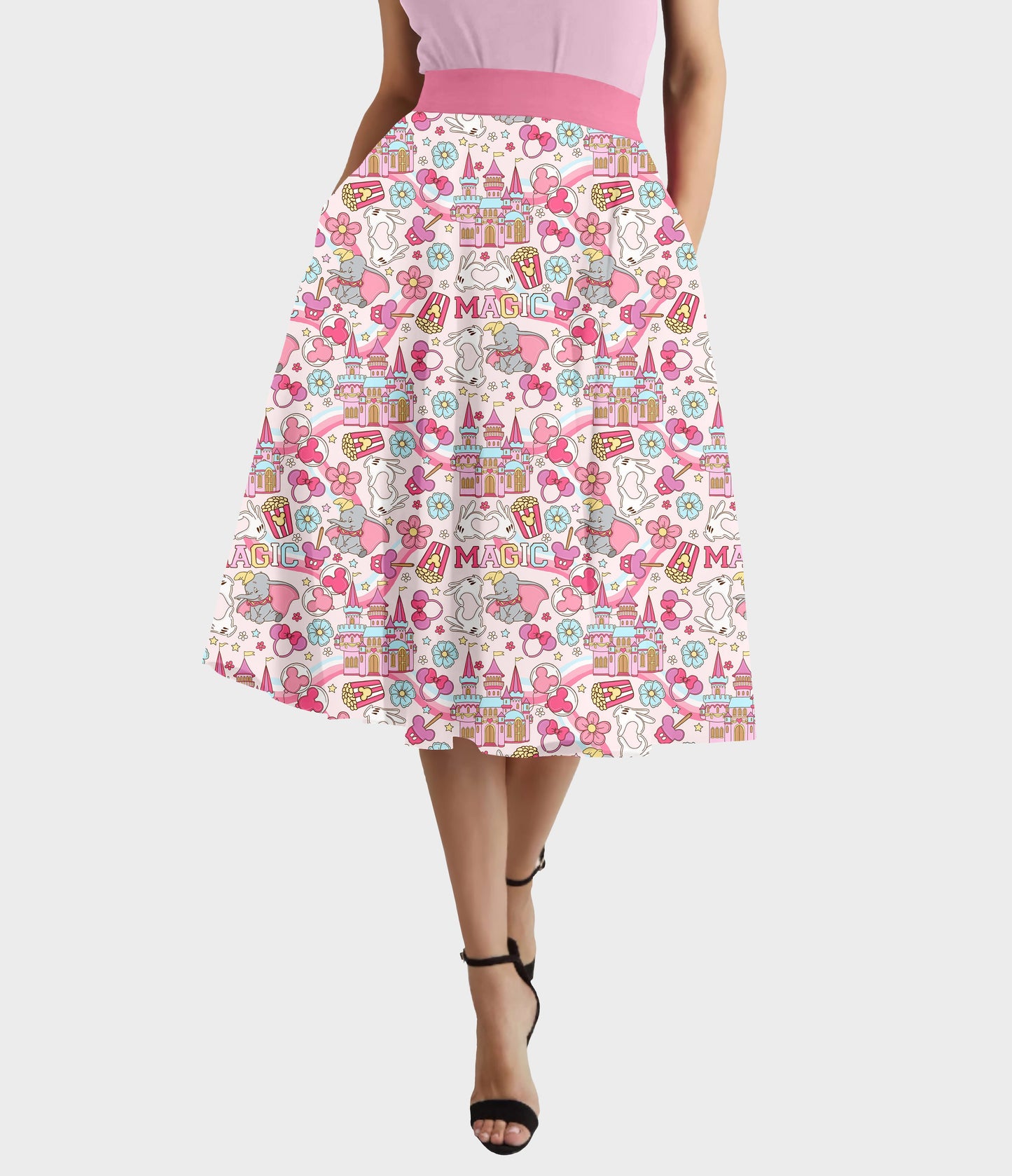 RTS - Pink Magic Swing Skirt w/ Pockets