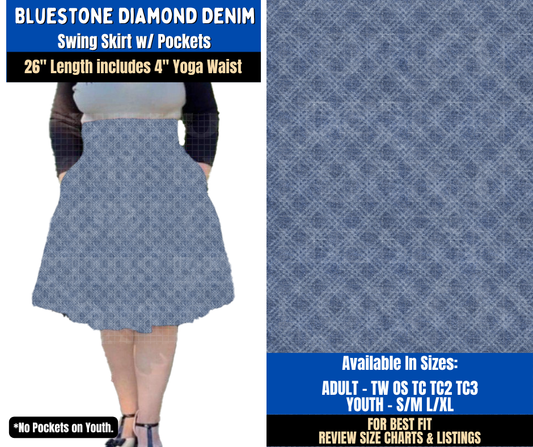 Preorder! Closes 9/16. ETA Dec. Bluestone Diamond Denim Swing Skirt