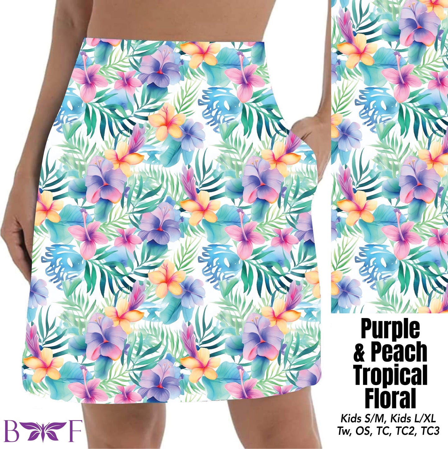 Purple & Peach Tropical Floral