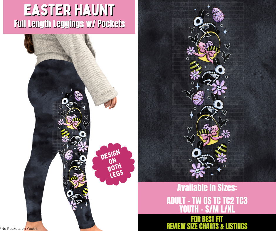 Preorder! Closes 1/21. ETA April. Easter Haunt Full Length Leggings w/ Side Leg Designs