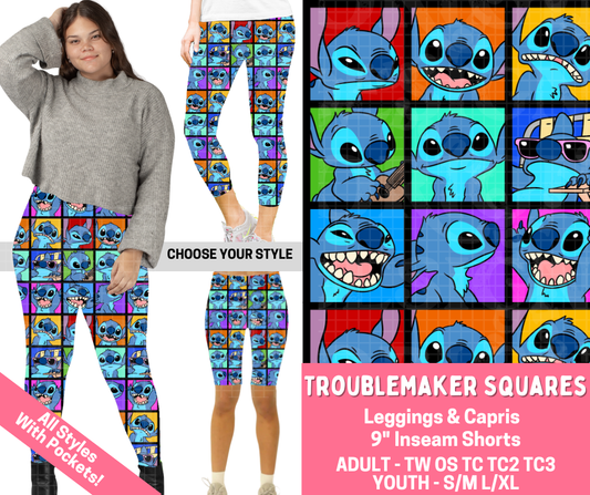 Preorder! Closes 2/16. ETA May. Troublemaker Squares Combo Legging Lengths