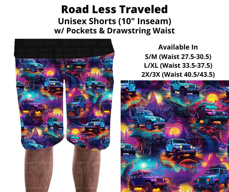 Preorder! Closes 11/27. ETA Feb. Road Less Traveled Unisex Shorts