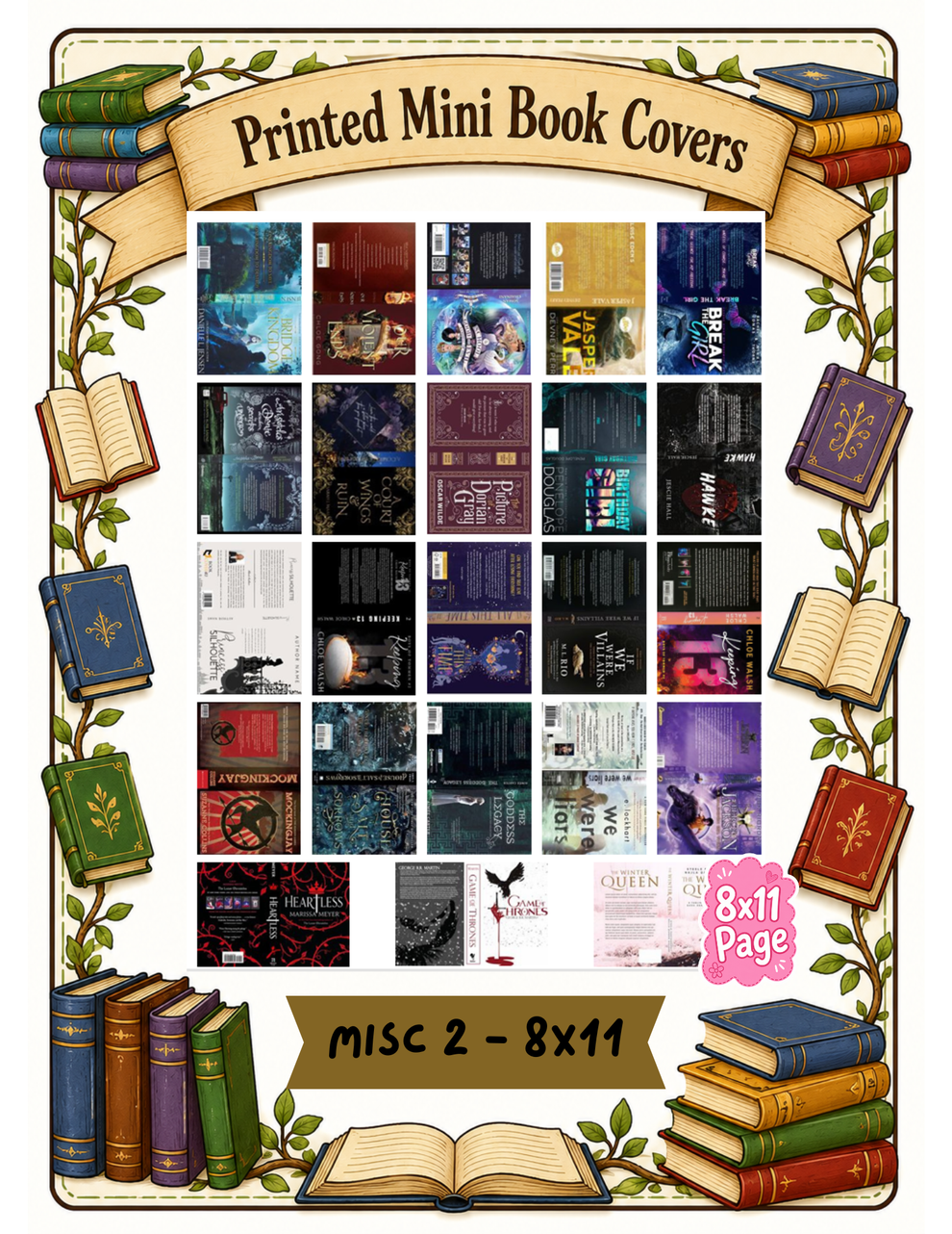 Mini book sticker sheets and mini books