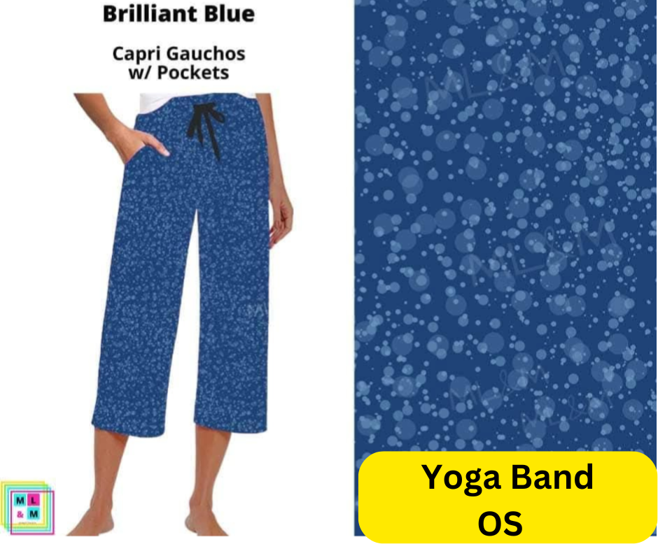 Brilliant Blue Capri Gauchos