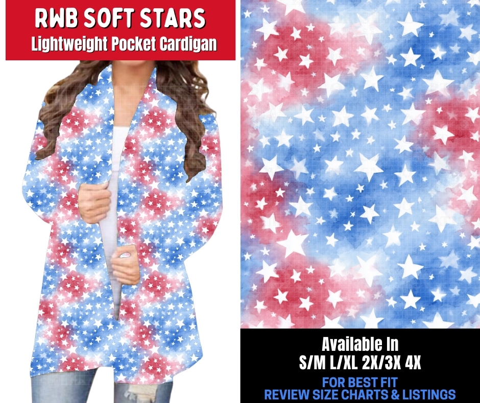 Preorder! Closes 3/19. ETA June. RWB Soft Stars Pocket Cardigan