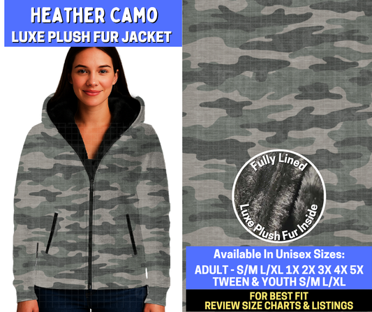 Preorder! Closes 10/29. ETA Jan. Heather Camo Luxe Fur Jacket