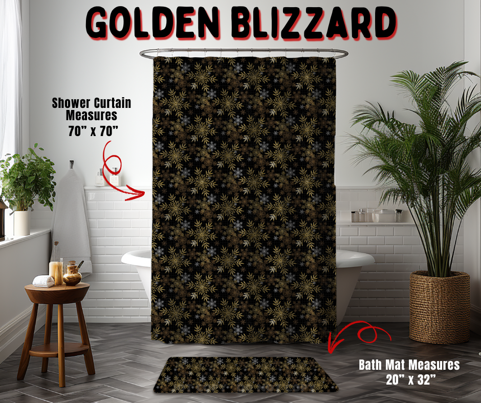 Preorder! Closes 9/2. ETA Dec. Golden Blizzard Custom Shower Curtain and/or Bath Mat